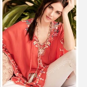 Johnny Was Red Embroidered Tunic